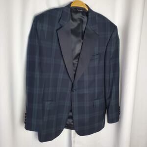 Wool Men's Jacket Coat Plaid Size 43 RG